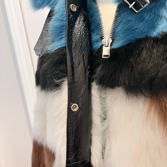 Multicolor Striped Shearling Coat, size S/M - Picture 6 of 9